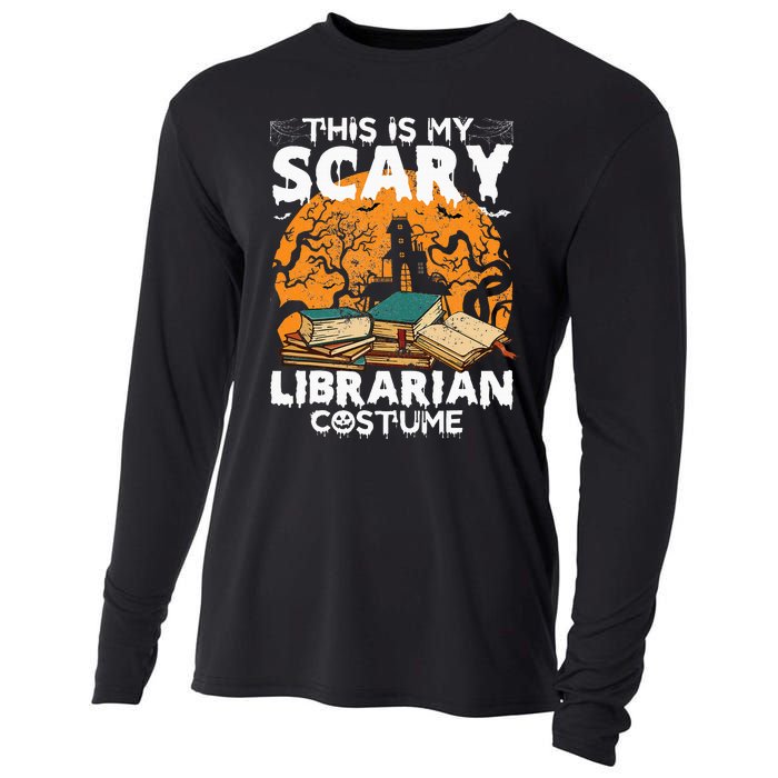 My Scary Librarian Costume Bookworm Book Halloween Cooling Performance Long Sleeve Crew