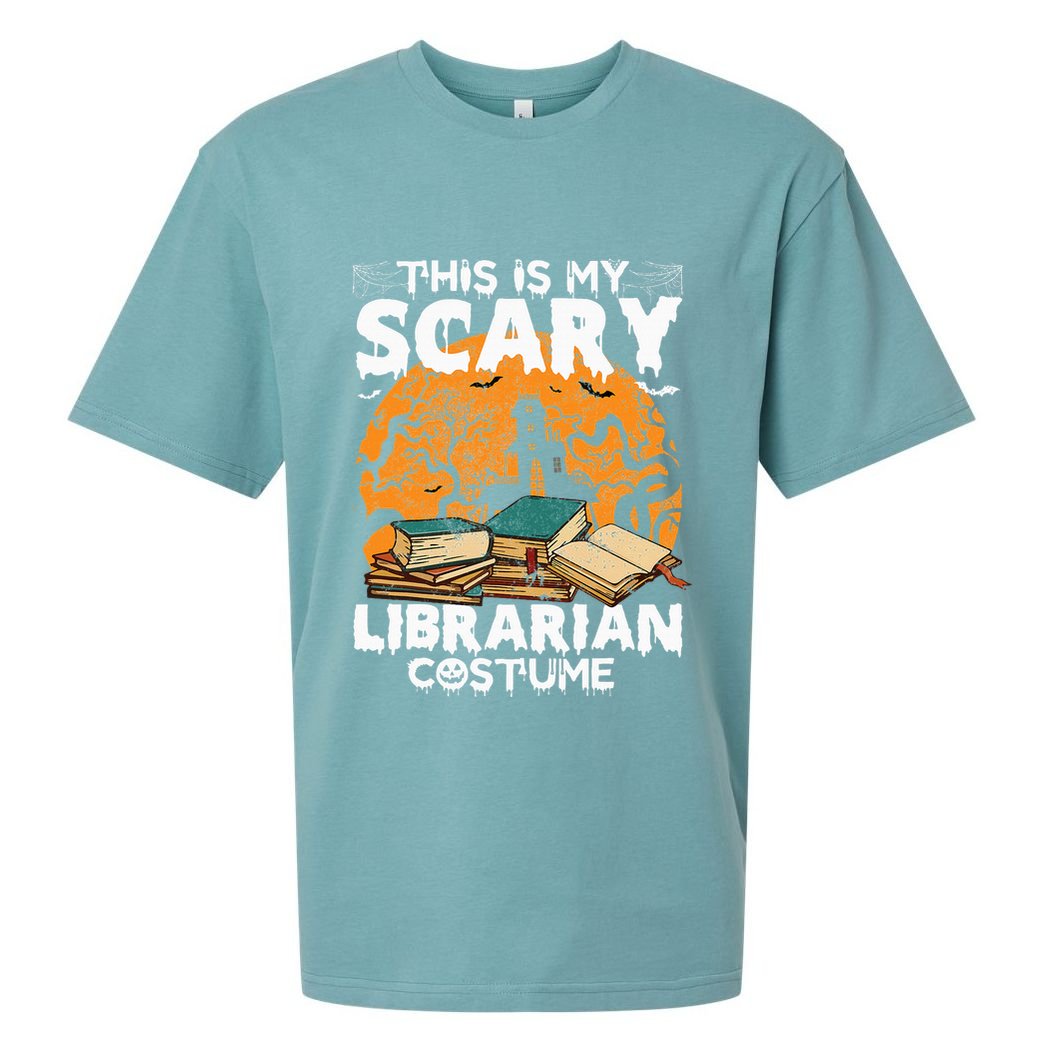My Scary Librarian Costume Bookworm Book Halloween Sueded Cloud Jersey T-Shirt