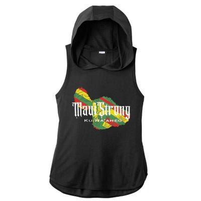 Maui Strong Ladies PosiCharge Tri-Blend Wicking Draft Hoodie Tank