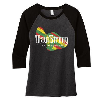 Maui Strong Women's Tri-Blend 3/4-Sleeve Raglan Shirt