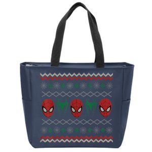 M.a.r.v.e.l Spider - Man Ugly Christmas Sweater Zip Tote Bag