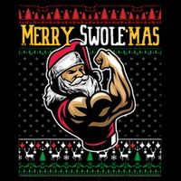 Merry Swole Mas Funny Christmas Gym & Work Out Santa Flexing 7-Panel Snapback Hat
