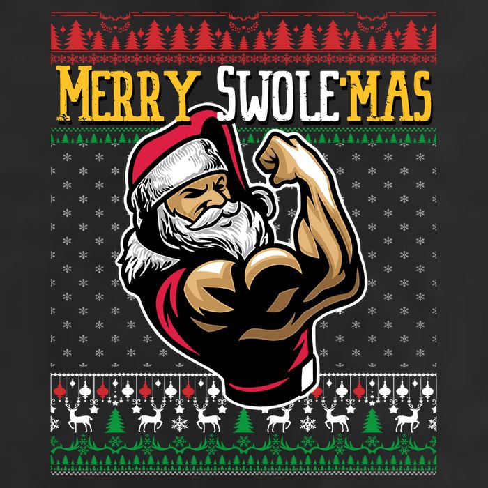Merry Swole Mas Funny Christmas Gym & Work Out Santa Flexing Adult Drive Performance Visor