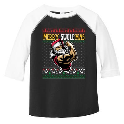 Merry Swole Mas Funny Christmas Gym & Work Out Santa Flexing Toddler Fine Jersey T-Shirt