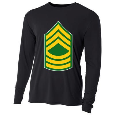 Master Sergeant Military Badge Cooling Performance Long Sleeve Crew