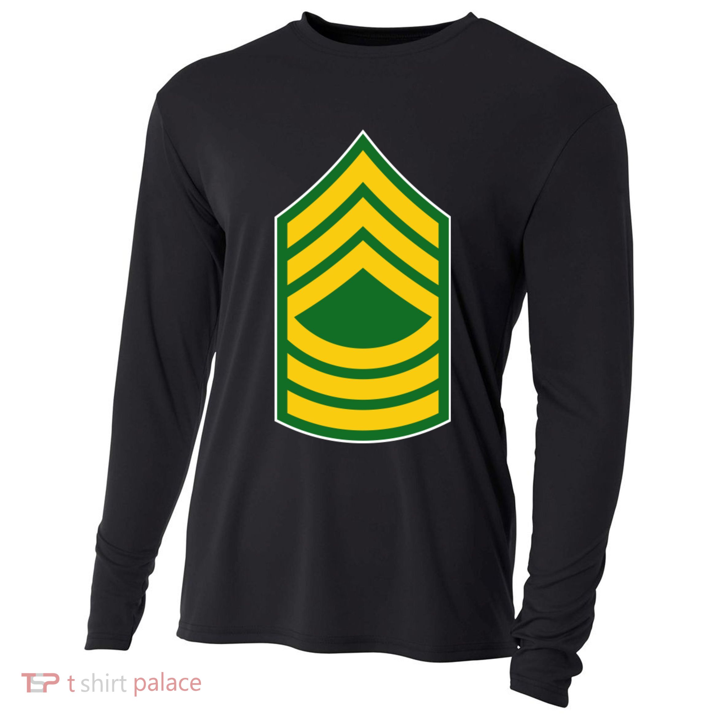 Master Sergeant Military Badge Cooling Performance Long Sleeve Crew