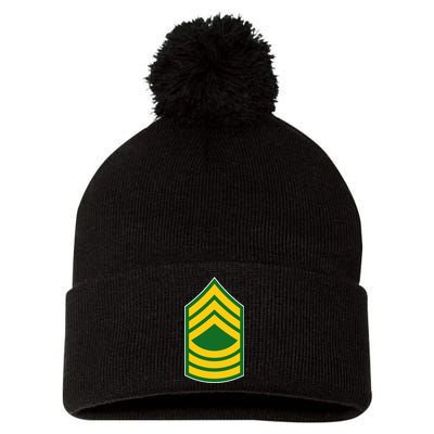 Master Sergeant Military Badge Pom Pom 12in Knit Beanie