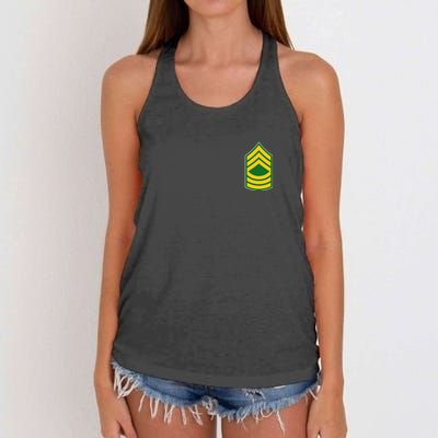 Master Sergeant Military Badge Women's Knotted Racerback Tank