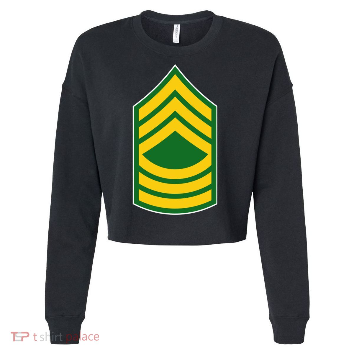 Master Sergeant Military Badge Cropped Pullover Crew