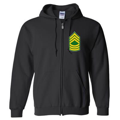 Master Sergeant Military Badge Full Zip Hoodie