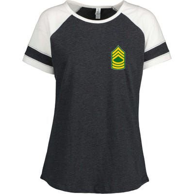 Master Sergeant Military Badge Enza Ladies Jersey Colorblock Tee