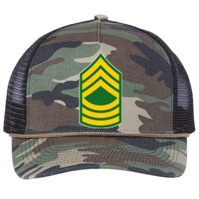 Master Sergeant Military Badge Retro Rope Trucker Hat Cap