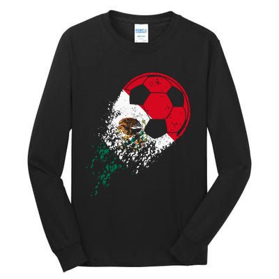 Mexico Soccer Mexican Flag Pride Soccer Player Tall Long Sleeve T-Shirt