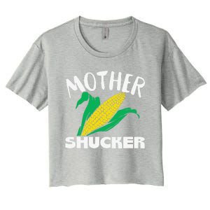 Mother Shucker Mom Pun Funny Corn Farmer Mom Gift Women's Crop Top Tee