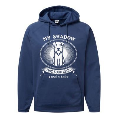 Miniature Schnauzers My Dog Is My Shadow Funny Gift Performance Fleece Hoodie