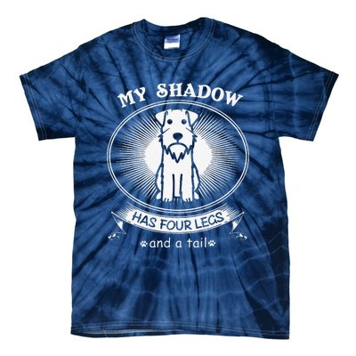 Miniature Schnauzers My Dog Is My Shadow Funny Gift Tie-Dye T-Shirt