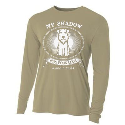 Miniature Schnauzers My Dog Is My Shadow Funny Gift Cooling Performance Long Sleeve Crew