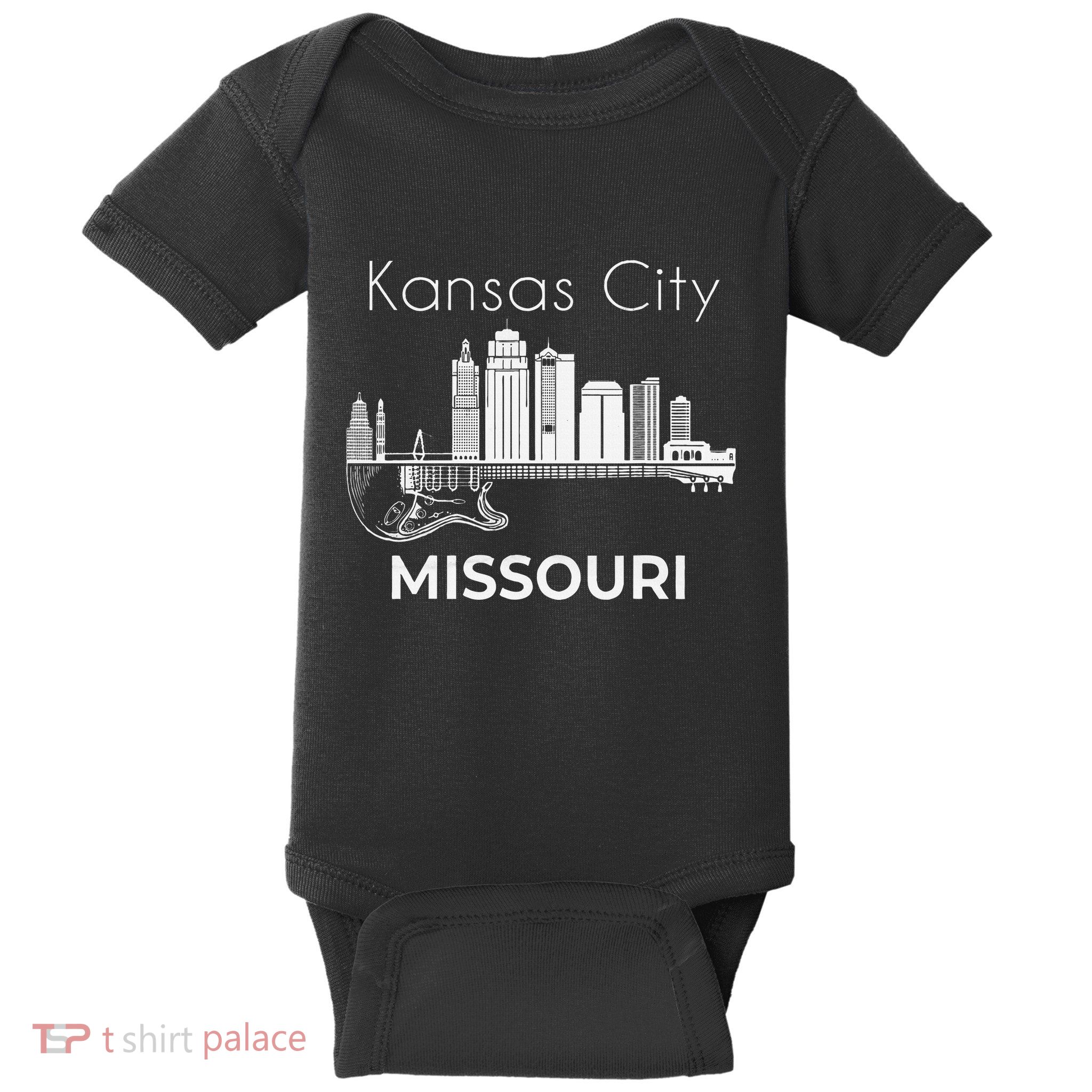Missouri Souvenir Music Guitar Souvenir Kansas City Baby Bodysuit