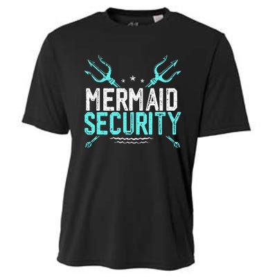 Mermaid Security Mermaid Dad Birthday Merdad Cooling Performance Crew T-Shirt