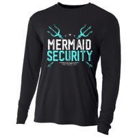 Mermaid Security Mermaid Dad Birthday Merdad Cooling Performance Long Sleeve Crew