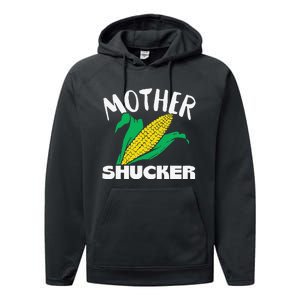 Mother Shucker Mom Pun Funny Corn Farmer Mom Gift Performance Fleece Hoodie