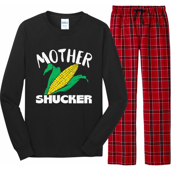 Mother Shucker Mom Pun Funny Corn Farmer Mom Gift Long Sleeve Pajama Set