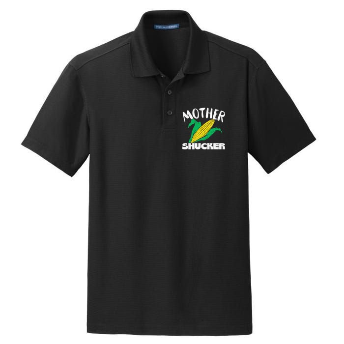 Mother Shucker Mom Pun Funny Corn Farmer Mom Gift Dry Zone Grid Polo