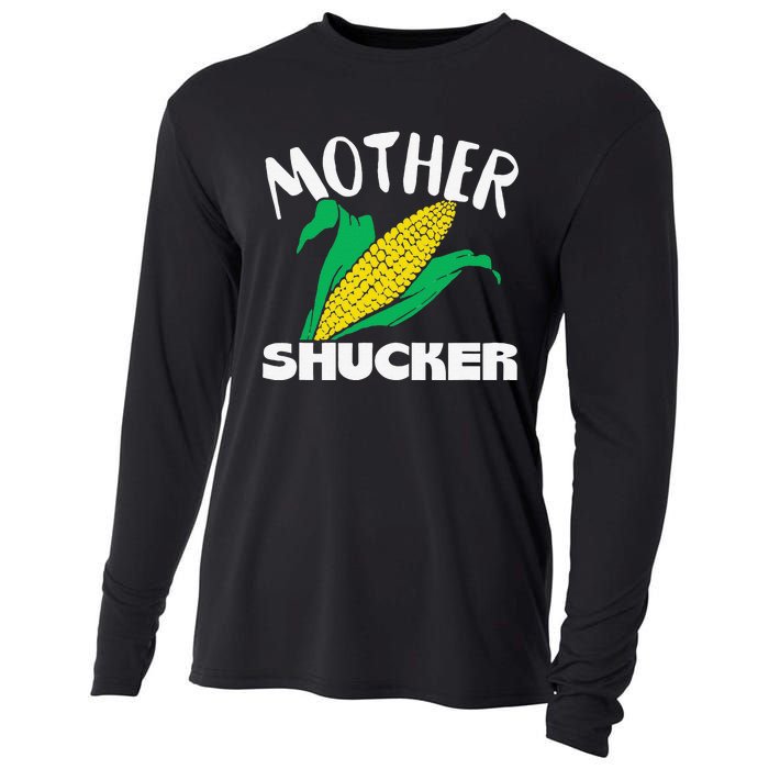 Mother Shucker Mom Pun Funny Corn Farmer Mom Gift Cooling Performance Long Sleeve Crew