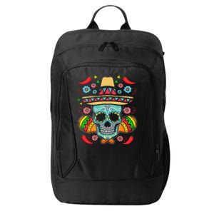 Mexican Skull Mariachi Pepper Fiesta Cinco De Mayo City Backpack