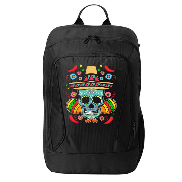 Mexican Skull Mariachi Pepper Fiesta Cinco De Mayo City Backpack