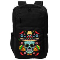 Mexican Skull Mariachi Pepper Fiesta Cinco De Mayo Impact Tech Backpack