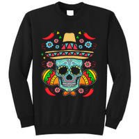 Mexican Skull Mariachi Pepper Fiesta Cinco De Mayo Tall Sweatshirt