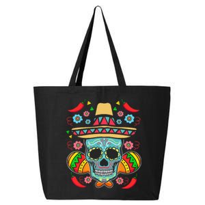 Mexican Skull Mariachi Pepper Fiesta Cinco De Mayo 25L Jumbo Tote