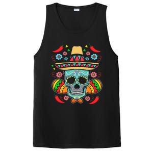 Mexican Skull Mariachi Pepper Fiesta Cinco De Mayo PosiCharge Competitor Tank