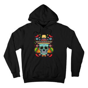 Mexican Skull Mariachi Pepper Fiesta Cinco De Mayo Tall Hoodie