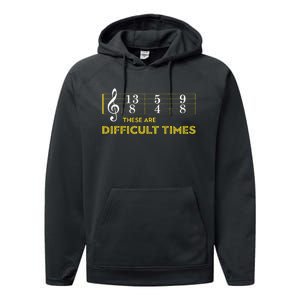 Musician Sheet Music These Are Difficult Times Performance Fleece Hoodie