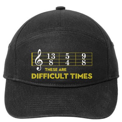 Musician Sheet Music These Are Difficult Times 7-Panel Snapback Hat