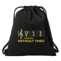Musician Sheet Music These Are Difficult Times Drawstring Bag