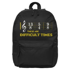 Musician Sheet Music These Are Difficult Times 16 in Basic Backpack