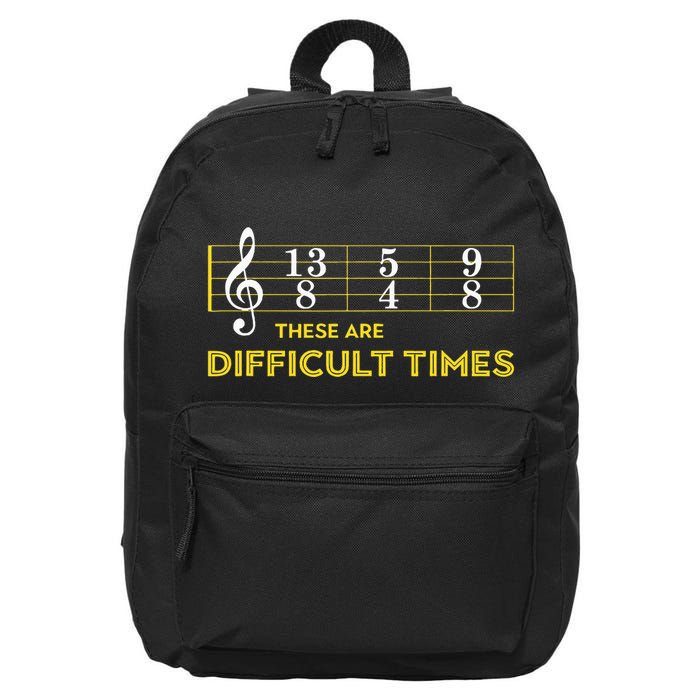 Musician Sheet Music These Are Difficult Times 16 in Basic Backpack