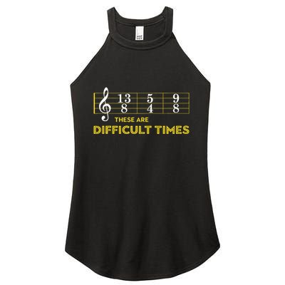 Musician Sheet Music These Are Difficult Times Women's Perfect Tri Rocker Tank