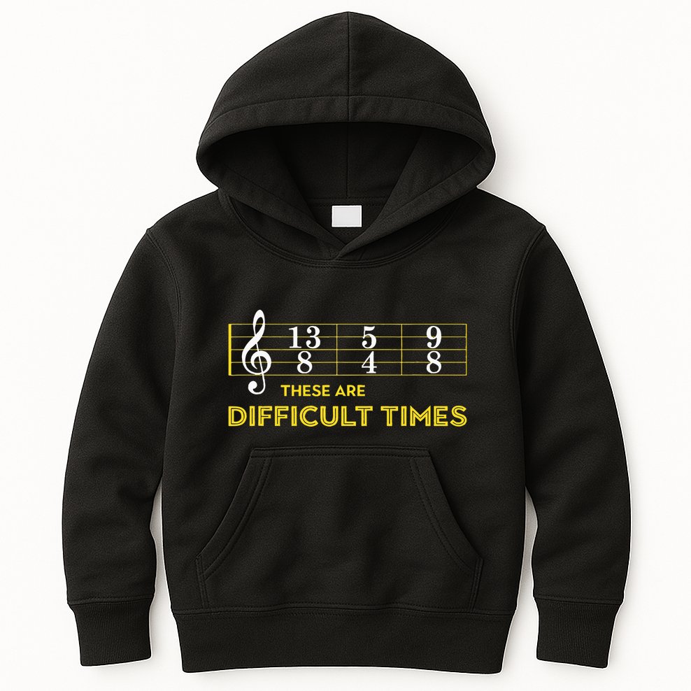 Musician Sheet Music These Are Difficult Times Kids Hoodie