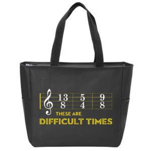 Musician Sheet Music These Are Difficult Times Zip Tote Bag