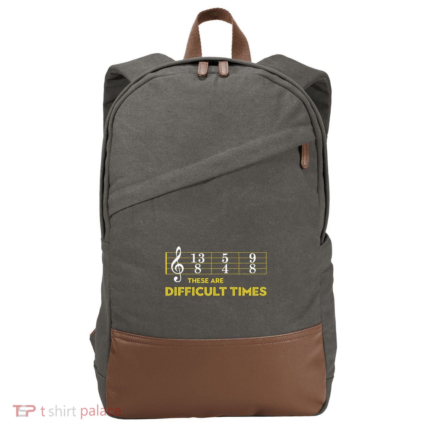 Musician Sheet Music These Are Difficult Times Cotton Canvas Backpack