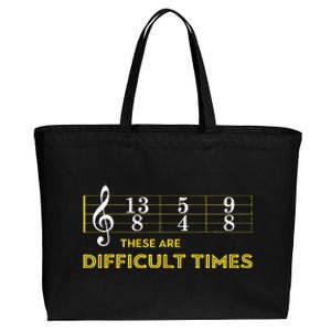 Musician Sheet Music These Are Difficult Times Cotton Canvas Jumbo Tote