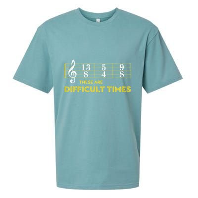 Musician Sheet Music These Are Difficult Times Sueded Cloud Jersey T-Shirt