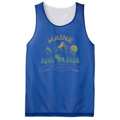 Maine State Moose Lovers Trees Vintagelook Souvenir Graphic Gift Mesh Reversible Basketball Jersey Tank