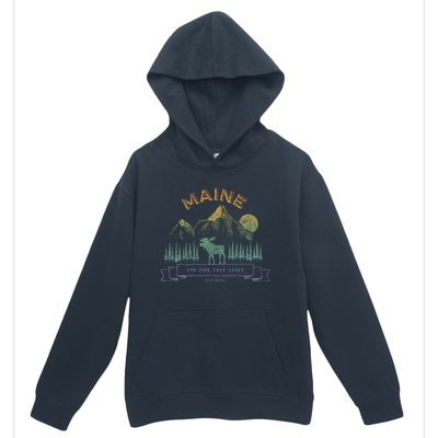 Maine State Moose Lovers Trees Vintagelook Souvenir Graphic Gift Urban Pullover Hoodie