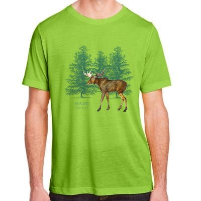 Maine State Moose Lovers Trees Vintagelook Souvenir Gift Adult ChromaSoft Performance T-Shirt