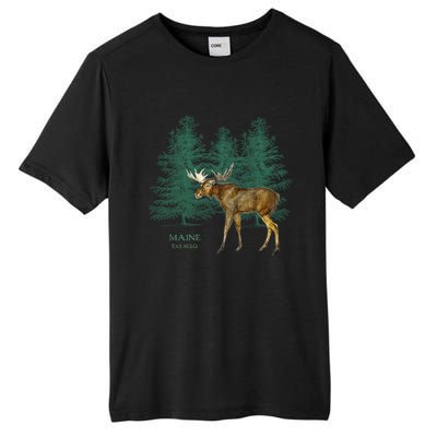 Maine State Moose Lovers Trees Vintagelook Souvenir Gift Tall Fusion ChromaSoft Performance T-Shirt